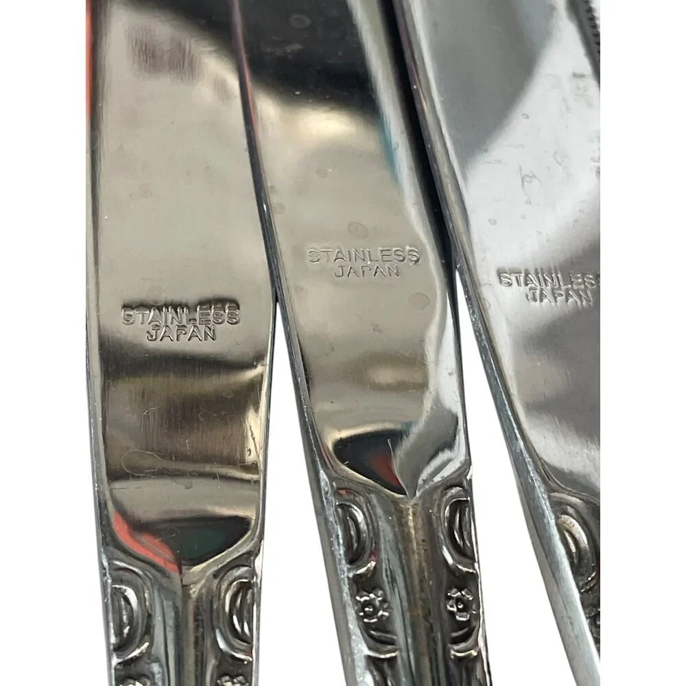 10-Piece Stainless Steel Floral Pattern Dinner Knives Set Made In‎ Japan